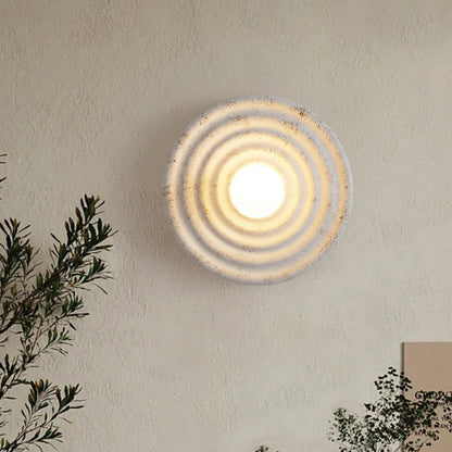 Japanese Concentric Circle Design 1-Light Wall Sconce Lamp