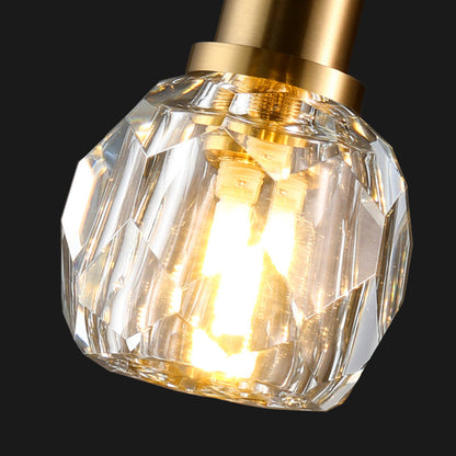 Luxury Iron & Crystal Cylindrical 1-Light Wall Sconce Lamp