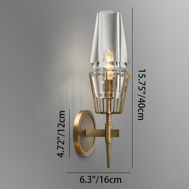 Full Round Candelabra-Shaped 1/2 Light Wall Sconce Lamp