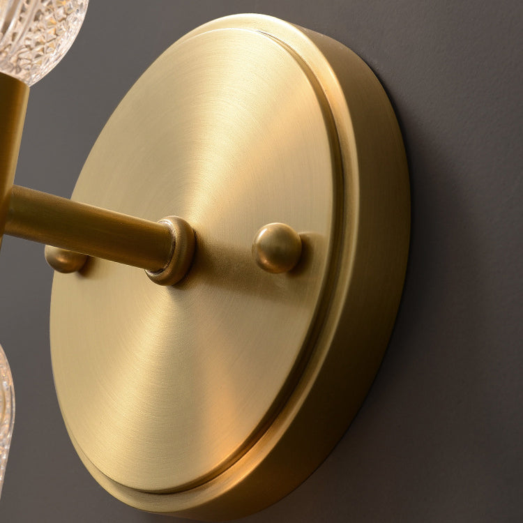 Copper Cylinder Diamond Texture 2-Light Wall Sconce Lamp