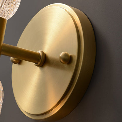 Copper Cylinder Diamond Texture 2-Light Wall Sconce Lamp