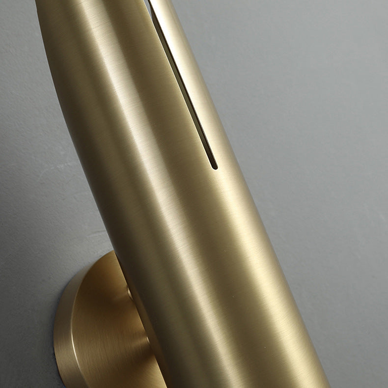 Copper Triangular Cylindrical 1-Light Wall Sconce Lamp