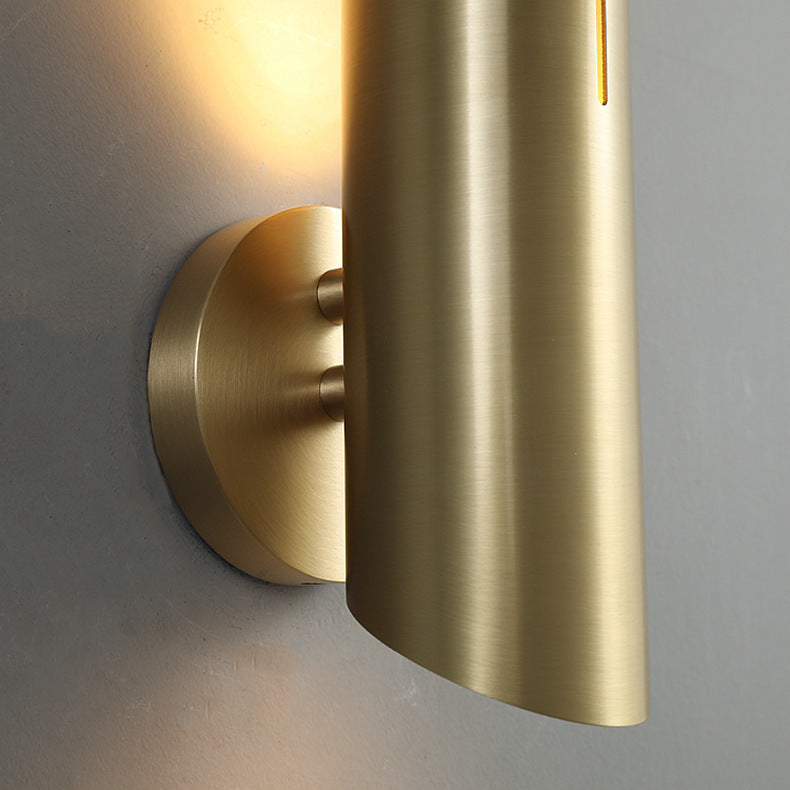 Copper Triangular Cylindrical 1-Light Wall Sconce Lamp