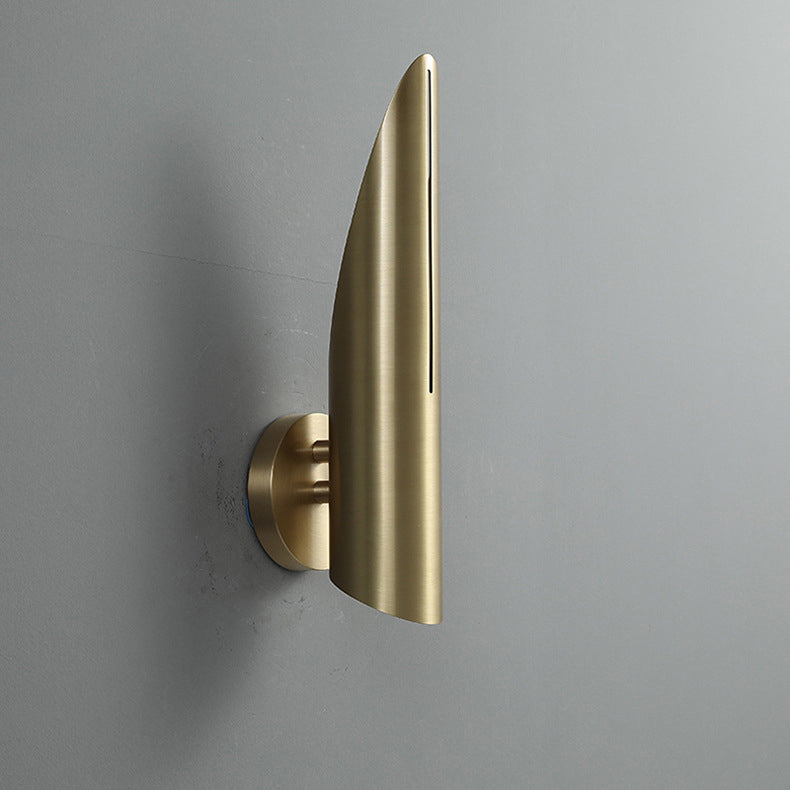Copper Triangular Cylindrical 1-Light Wall Sconce Lamp