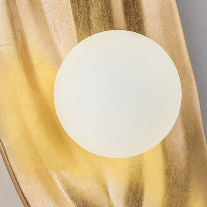 Resin & Glass Leaf-Shaped Globe 1-Light Wall Sconce Lamp