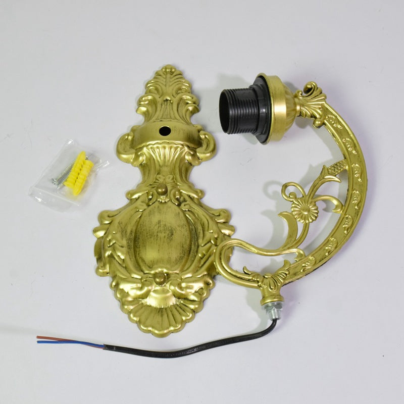 Tiffany Glass Floral Cone Pattern 1-Light Wall Sconce Lamp