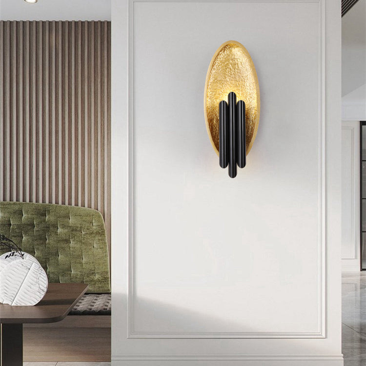 Luxury Iron Resin Oval Cylinder 2-Light Wall Sconce Lamp