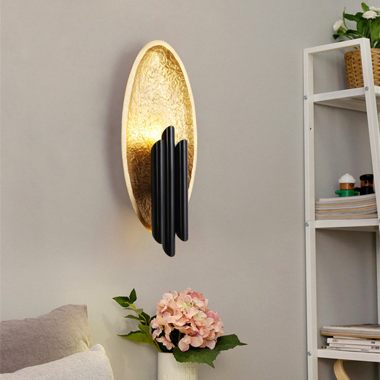 Luxury Iron Resin Oval Cylinder 2-Light Wall Sconce Lamp