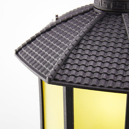 Chinese Glass Round Lantern 1-Light Wall Sconce Lamp