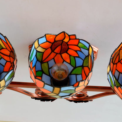 Tiffany Cup Design 3-Light Vanity Light Wall Sconce Lamp