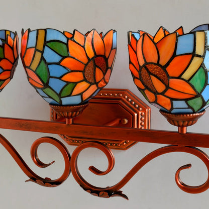 Tiffany Cup Design 3-Light Vanity Light Wall Sconce Lamp