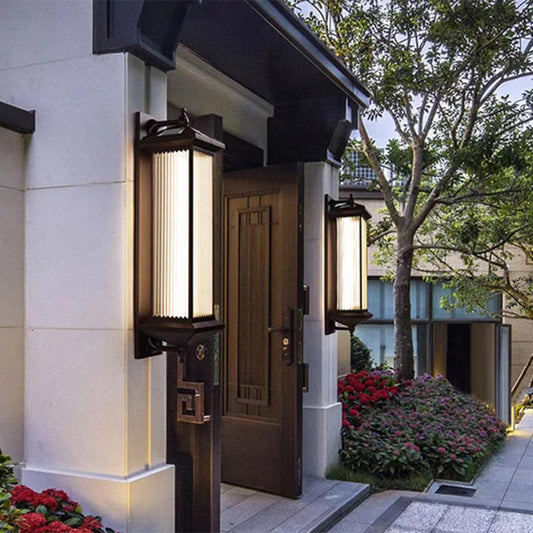 Solar Aluminum & Glass Rectangular LED Wall Sconce Lamp
