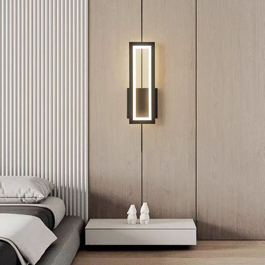 Minimalist Iron Acrylic Rectangular LED Wall Sconce Lamp