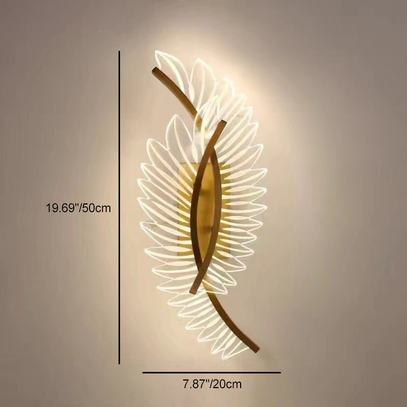 Modern Luxury Iron Acrylic Leaf LED Wall Sconce Lamp