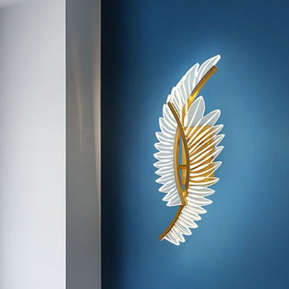 Modern Luxury Iron Acrylic Leaf LED Wall Sconce Lamp