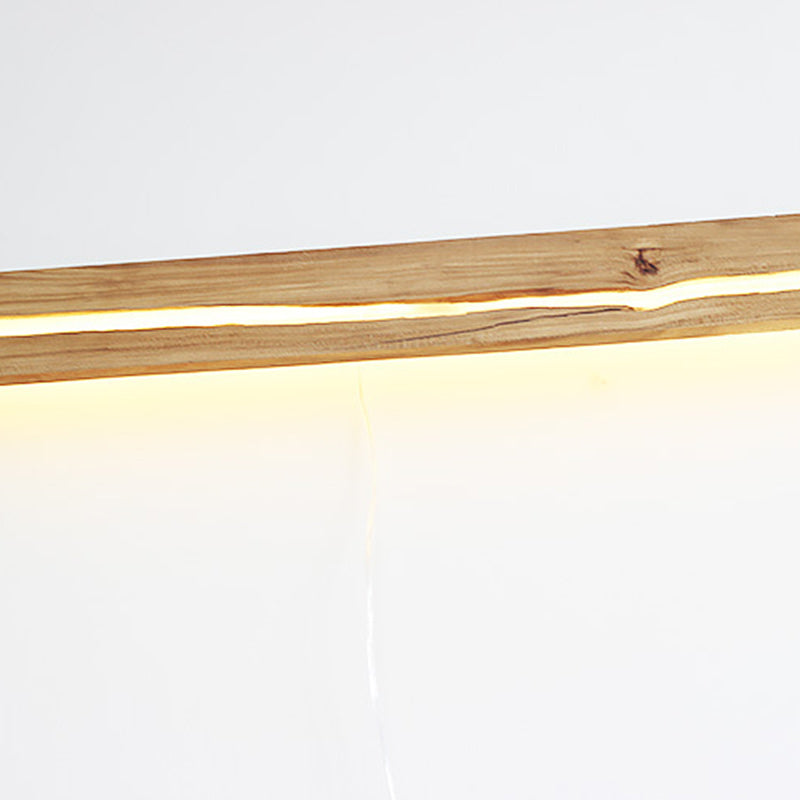 Wood Rectangular Cracked Wood Grain LED Wall Sconce Lamp