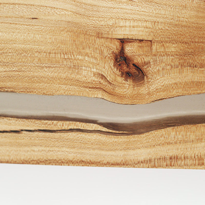 Wood Rectangular Cracked Wood Grain LED Wall Sconce Lamp