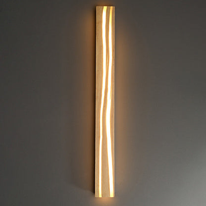 Wood Rectangular Cracked Wood Grain LED Wall Sconce Lamp