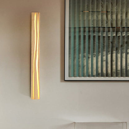 Wood Rectangular Cracked Wood Grain LED Wall Sconce Lamp