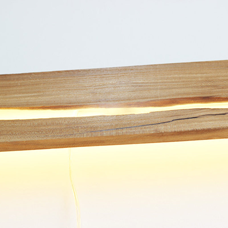 Wood Rectangular Cracked Wood Grain LED Wall Sconce Lamp