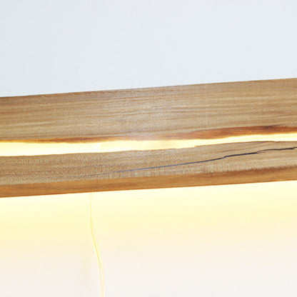 Wood Rectangular Cracked Wood Grain LED Wall Sconce Lamp