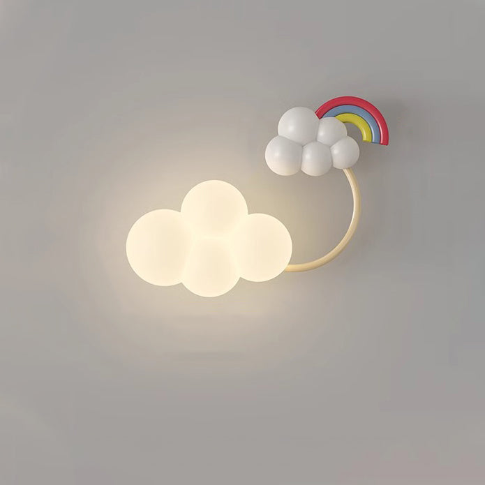 Creative Iron & Plastic Cloud-Shaped LED Wall Sconce Lamp