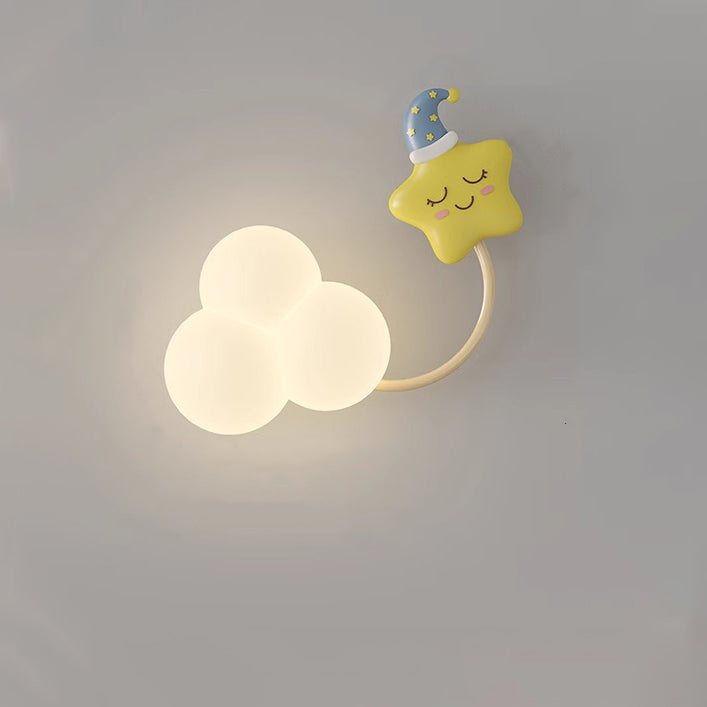 Creative Iron & Plastic Cloud-Shaped LED Wall Sconce Lamp