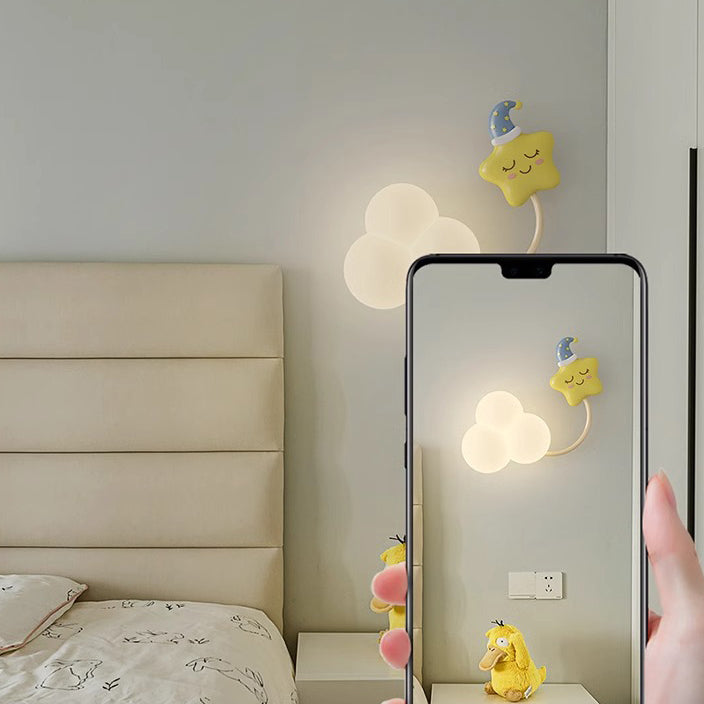 Creative Iron & Plastic Cloud-Shaped LED Wall Sconce Lamp