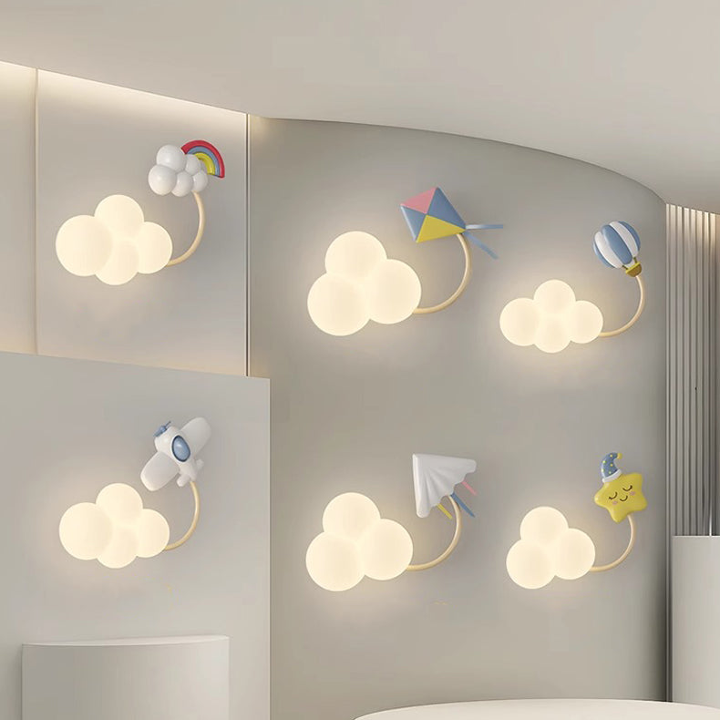 Creative Iron & Plastic Cloud-Shaped LED Wall Sconce Lamp
