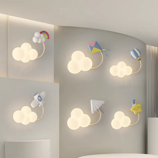 Creative Iron & Plastic Cloud-Shaped LED Wall Sconce Lamp