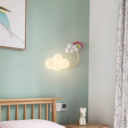 Creative Iron & Plastic Cloud-Shaped LED Wall Sconce Lamp