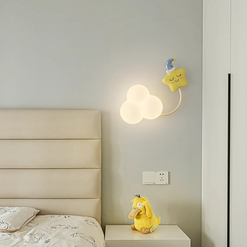 Creative Iron & Plastic Cloud-Shaped LED Wall Sconce Lamp