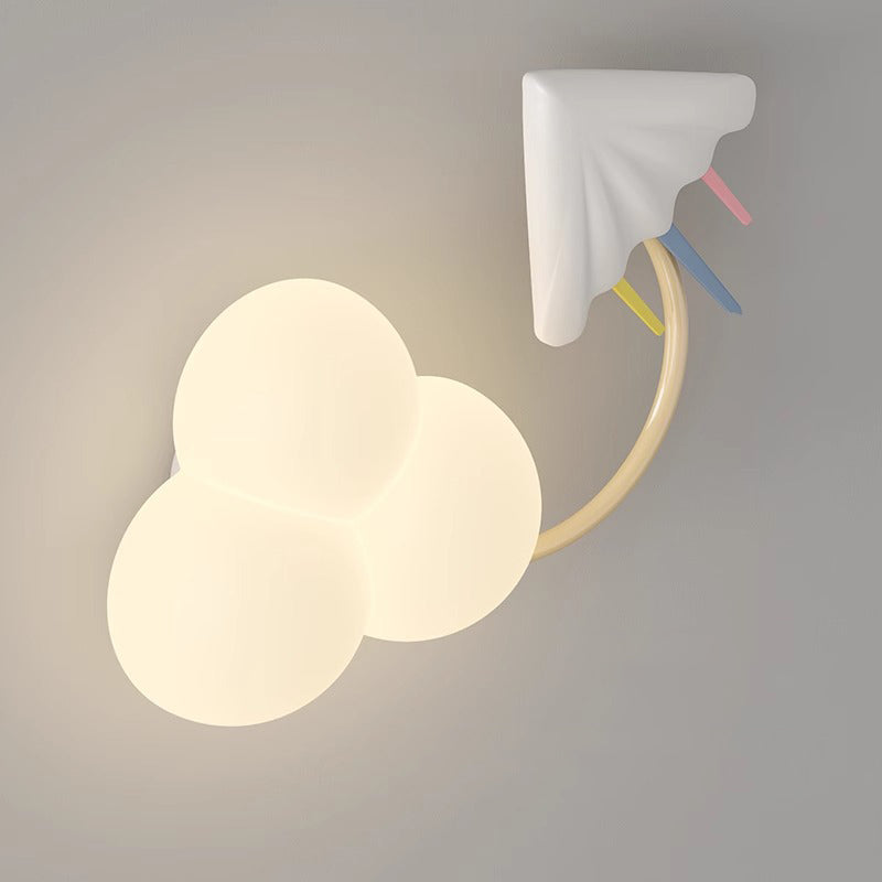 Creative Iron & Plastic Cloud-Shaped LED Wall Sconce Lamp