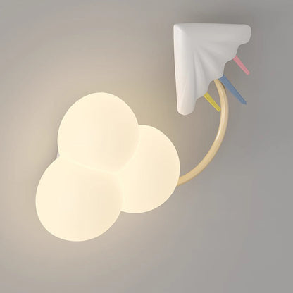 Creative Iron & Plastic Cloud-Shaped LED Wall Sconce Lamp