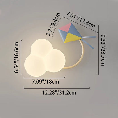 Creative Iron & Plastic Cloud-Shaped LED Wall Sconce Lamp