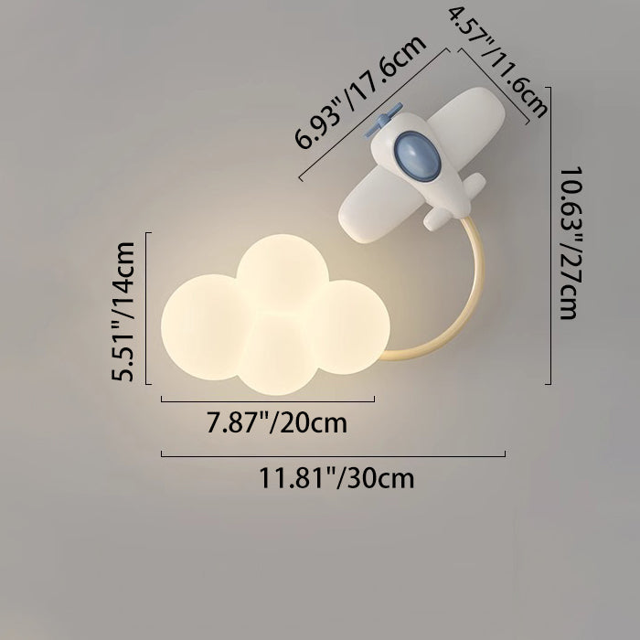Creative Iron & Plastic Cloud-Shaped LED Wall Sconce Lamp