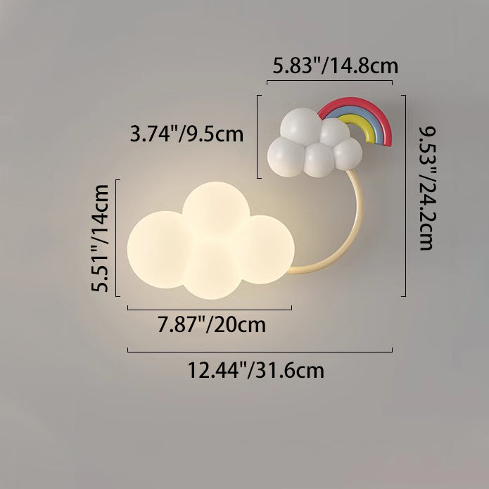 Creative Iron & Plastic Cloud-Shaped LED Wall Sconce Lamp