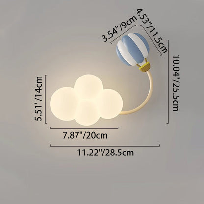 Creative Iron & Plastic Cloud-Shaped LED Wall Sconce Lamp