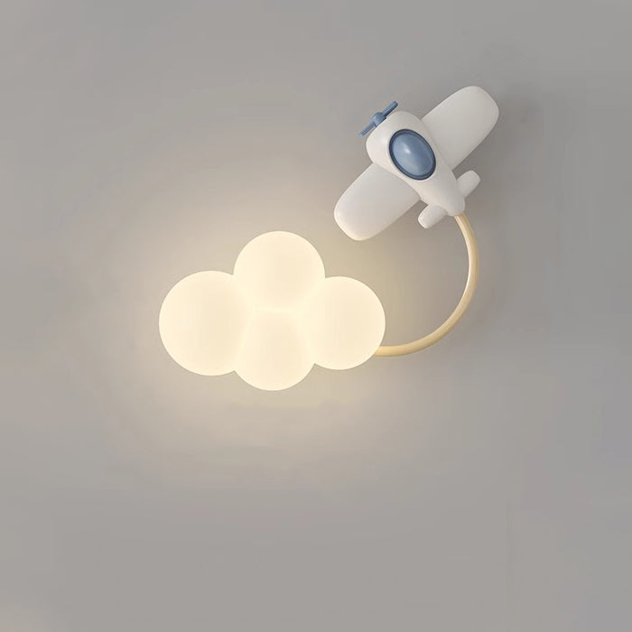 Creative Iron & Plastic Cloud-Shaped LED Wall Sconce Lamp