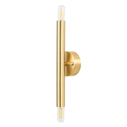 Nordic Brass Cylindrical Up & Down 2-Light Wall Sconce Lamp