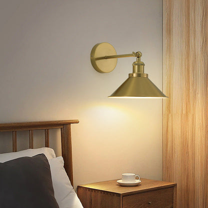 Contemporary Retro Iron Round Cone 1-Light Wall Sconce Lamp