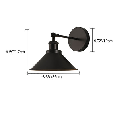 Contemporary Retro Iron Round Cone 1-Light Wall Sconce Lamp