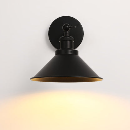 Contemporary Retro Iron Round Cone 1-Light Wall Sconce Lamp