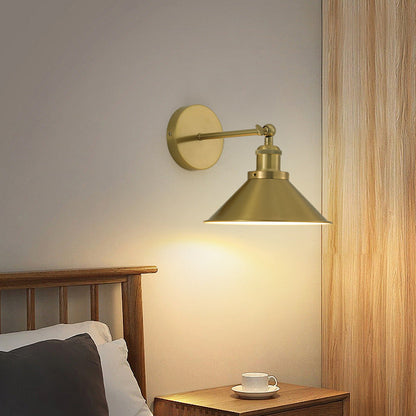 Contemporary Retro Iron Round Cone 1-Light Wall Sconce Lamp