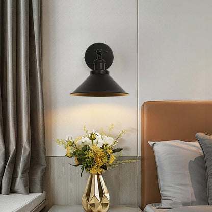 Contemporary Retro Iron Round Cone 1-Light Wall Sconce Lamp