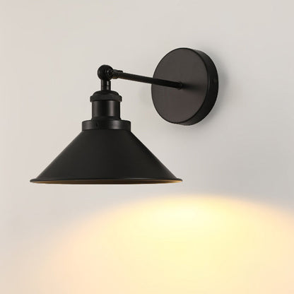 Contemporary Retro Iron Round Cone 1-Light Wall Sconce Lamp