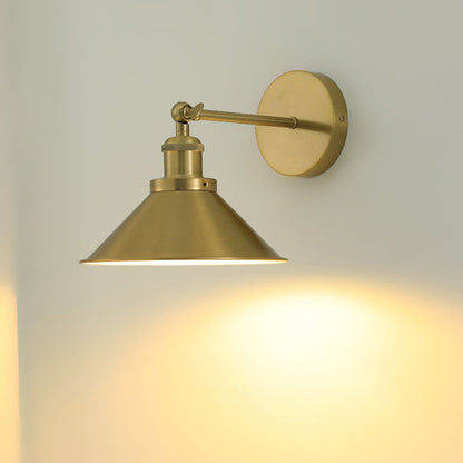 Contemporary Retro Iron Round Cone 1-Light Wall Sconce Lamp