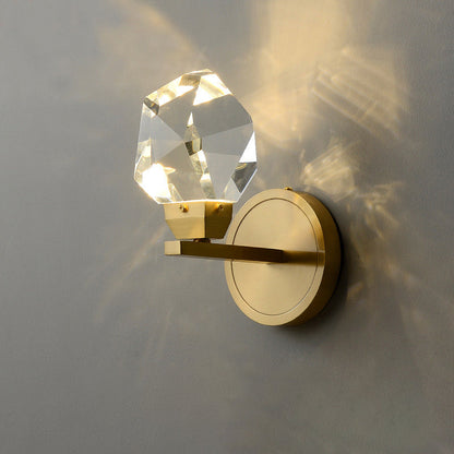 Modern Luxury Brass Irregular Crystal LED Wall Sconce Lamp
