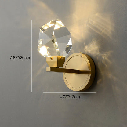 Modern Luxury Brass Irregular Crystal LED Wall Sconce Lamp