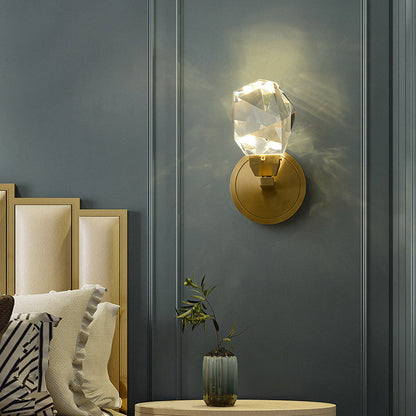 Modern Luxury Brass Irregular Crystal LED Wall Sconce Lamp